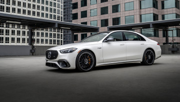 Картинка mercedes-amg+s63+e-performance+2024 автомобили mercedes-benz mercedes amg s63 e performance белый мерседес седан