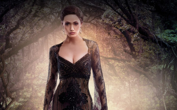 обоя девушки, emmy rossum, эммануэль, грей, россум, актриса, знаменитости, брюнетка, женщины, декольте, макияж, прозрачная, одежда, смотрит, на, зрителя