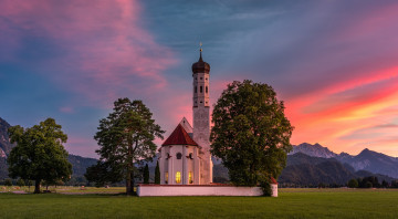 обоя saint coloman church, bavaria, germany, города, - католические соборы,  костелы,  аббатства, saint, coloman, church