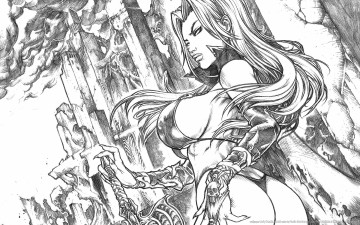 Картинка lady death sketch фэнтези девушки