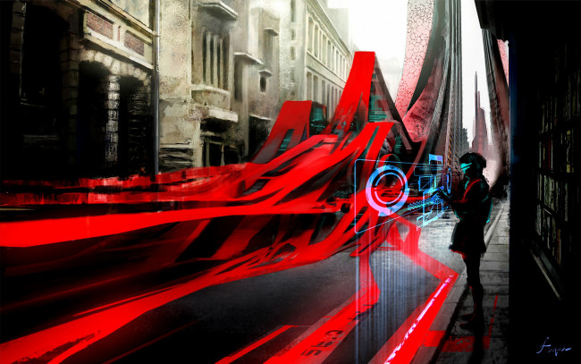 Обои картинки фото red, tape, фэнтези, иные, миры, времена