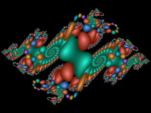 Картинка 3д графика fractal фракталы тёмный фрактал узор