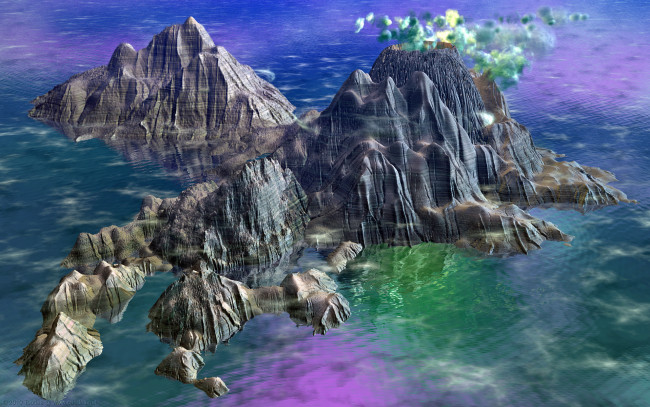 Обои картинки фото 3д, графика, nature, landscape, природа, вода, облака