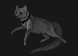 Картинка рисованные животные +коты кот фон взгляд