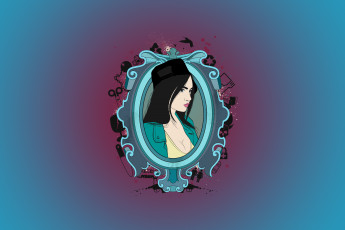 Картинка векторная+графика девушки мысли вещи кепка девушка брызги