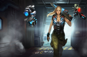 Картинка фэнтези девушки арт gemini роботы оружие взгляд девушка фантастика