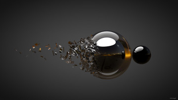 Картинка 3д+графика шары+ balls шар стекло осколки фон