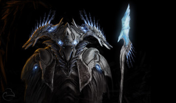 Картинка видео+игры ~~~другое~~~ starcraft черный фон protoss арт посох