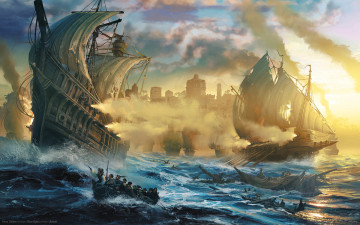Картинка видео+игры angels+online anno online лодки паруса корабли море волны game wallpapers