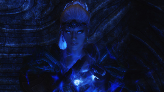 Обои картинки фото 3д графика, фантазия , fantasy, взгляд, фон, девушка, доспехи, синий