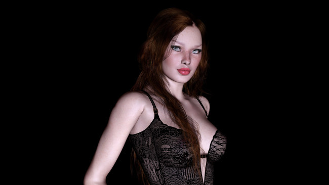 Обои картинки фото 3д графика, люди , people, взгляд, фон, девушка