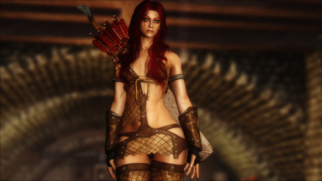 Обои картинки фото maxine, 3д графика, амазонки , amazon, фон, взгляд, девушка, лук