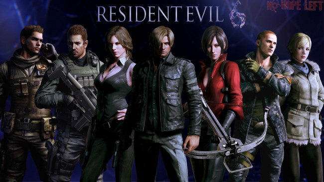 Обои картинки фото видео игры, resident evil 6, resident, evil, 6, piers, nivans, ada, wong, sherry, birkin, helena, harper, jake, muller, chris, redfield, leon, scott, kennedy