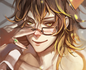 Картинка разное арты взгляд улыбка очки арт парень