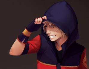 Картинка разное арты улыбка капюшон арт парень