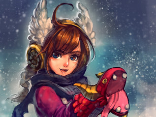 Картинка разное арты зима девочка арт игрушка