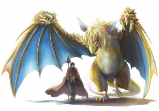 Картинка разное арты арт umapan аниме tengen toppa gurren lagann simon viral парень плащ крылья чудовище