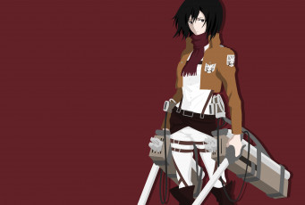 Картинка аниме shingeki+no+kyojin атака титанов микаса