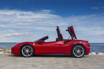 Картинка автомобили ferrari красный 2015г spider 488