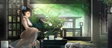 Картинка аниме kikivi+ artbook арт кот девушка kikivi