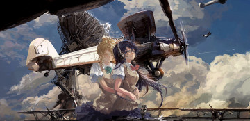 Картинка аниме love+live +school+idol+project ayase eri love live school idol project девушки арт upscale наушники микрофон самолёт stu dts sonoda umi