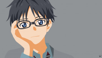 Картинка аниме shigatsu+wa+kimi+no+uso взгляд kousei arima арт вектор мальчик