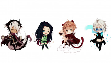 Картинка аниме животные +существа чиби малыши фон