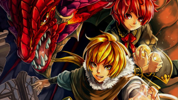 Картинка разное арты арт дракон парень девушка шары