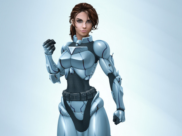 Обои картинки фото фэнтези, девушки, арт, фон, девушка, броне-костюм