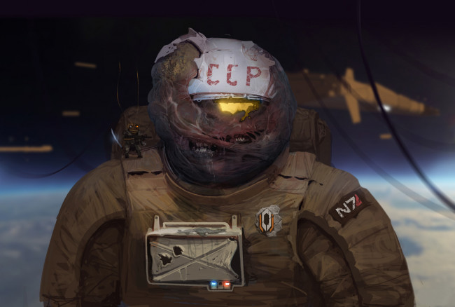 Обои картинки фото фэнтези, существа, space, pirate, космос, скафандр, art