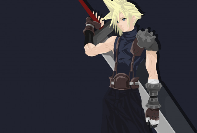Обои картинки фото аниме, final fantasy, вектор, меч, парень