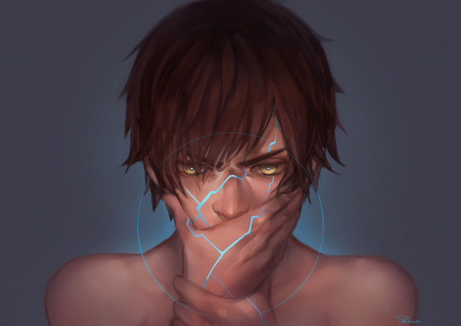 Обои картинки фото разное, арты, взгляд, арт, парень