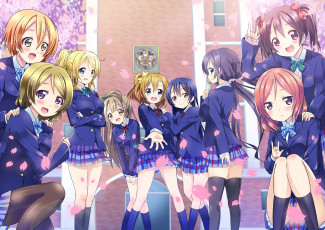 Картинка аниме love+live +school+idol+project фон взгляд девушки