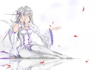 Картинка аниме re +zero+kara+hajimeru+isekai+seikatsu взгляд фон девушка