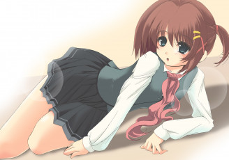 Картинка аниме mahou+shoujo+lyrical+nanoha взгляд девушка фон