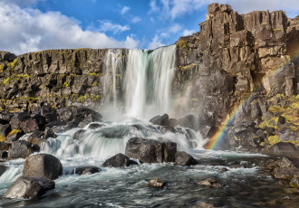 Картинка природа водопады скалы река