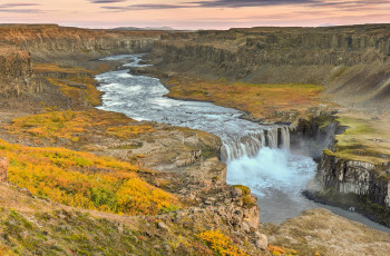 Картинка природа водопады река поле