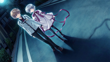 Картинка аниме rewrite девушка взгляд фон