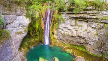 Картинка природа водопады водопад река лес