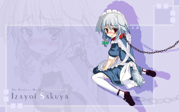 Картинка аниме touhou взгляд фон девушка