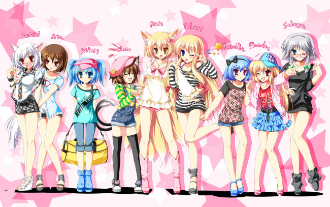 Обои картинки фото аниме, touhou, девушки, взгляд, фон