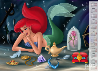 Картинка календари кино +мультфильмы вещи пузыри цветок русалка