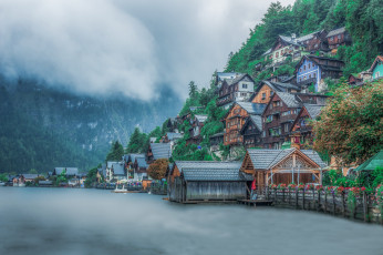 Картинка hallstatt+ +austria города гальштат+ австрия городок горы озеро