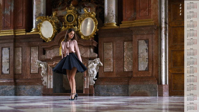 Обои картинки фото календари, девушки, танец, зал