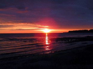 Картинка природа восходы закаты солнце небо берег море