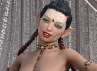 Картинка 3д+графика эльфы+ elves эльфийка фон взгляд