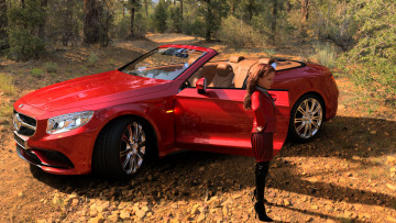 Картинка 3д+графика люди+ people девушка взгляд фон автомобиль