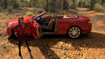 Картинка 3д+графика люди-авто мото+ people-+car+ +moto девушка взгляд фон автомобиль