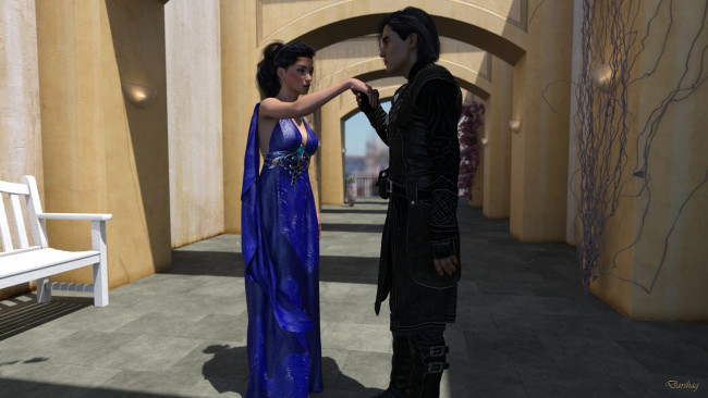 Обои картинки фото 3д графика, романтика , romantics, девушка, взгляд, фон