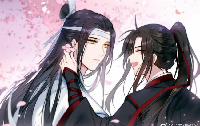 Обои картинки фото аниме, mo dao zu shi, вэй, усянь, лань, ванцзы, цветок